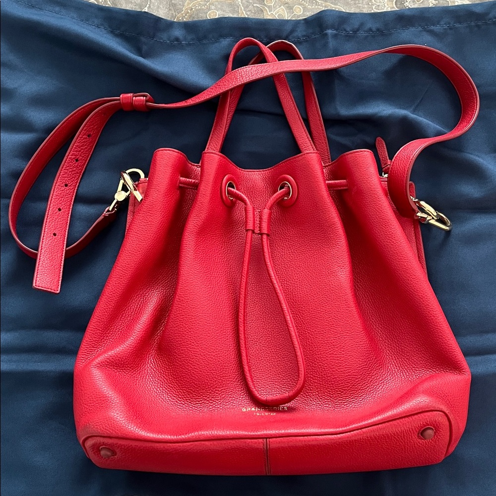 Cole Haan Red Leather drawstring crossbody bag.    Dust bag included.
